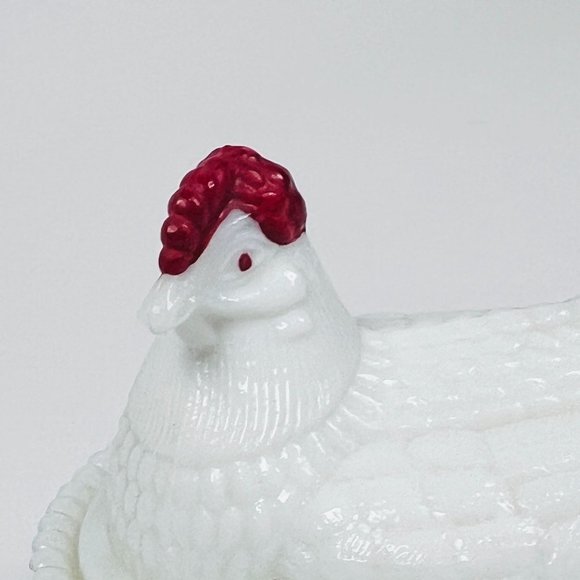Vintage Westmoreland Hen On Nest Covered White Milk Glass Dish - Picture 3 of 11